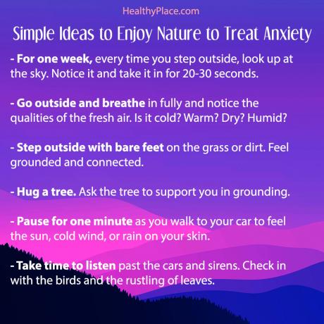 Razmjenjivi poster za post "7 brzih načina da se priroda koristi za liječenje anksioznosti" na HealthyPlace