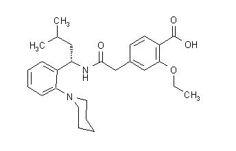 Repaglinidna strukturna formula